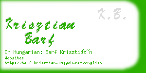 krisztian barf business card